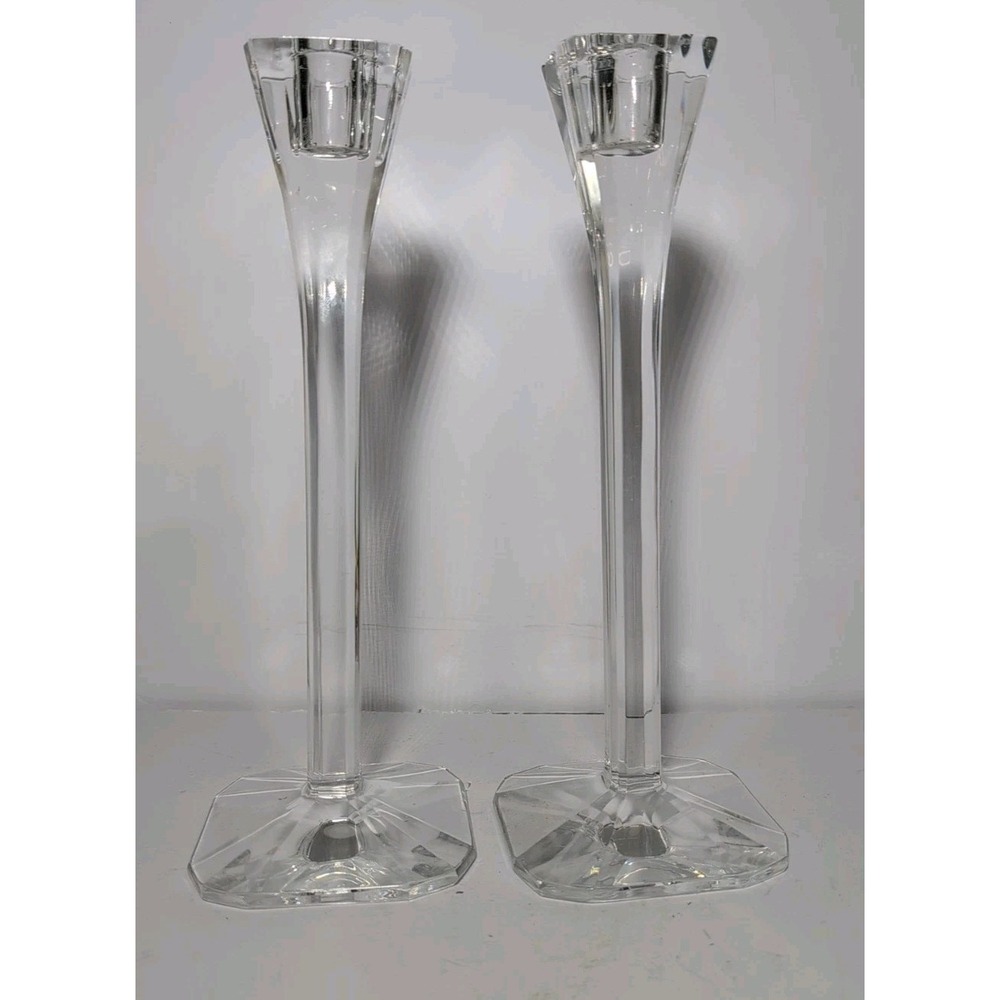 Arnolfo Di Cambrio Crystal Designer Catya Castel Polygon Taper Candle Holder 10"